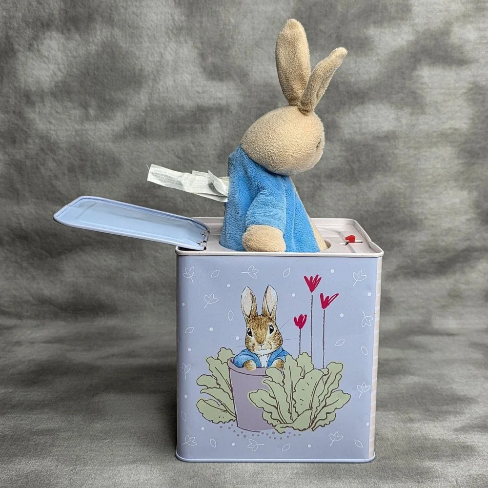 Peter‎ Rabbit Jack In The Box Beatrix Potter Music Metal w/Pop-Up Plush Bunny